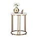 Produktbild Relaxdays Beistelltisch MARMO, für Wohnzimmer, Metall & MDF, Marmoroptik, runder Sofatisch HxD: 51 x 41 cm, weiß/Gold