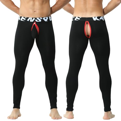 Men’s Removable Pouch Long Johns Thermal Underwear Pants Bottom Leggings2
