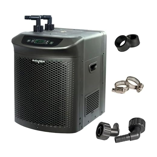 Active Aqua AACH50HP Water Chiller for Aquarium, Hydroponics, Bathtub – 0.5 HP, Fast Cooling, 90-172 Gallons, Titanium Evaporator – Fittings Included