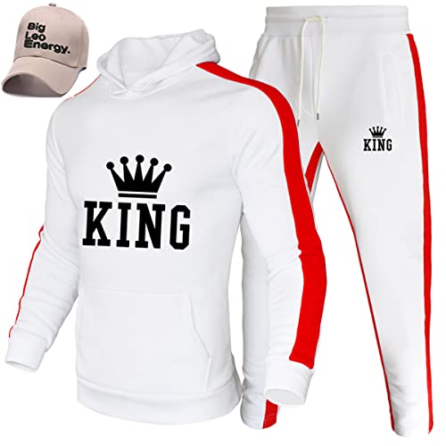 Survêtement homme blanc et rouge ensemble 2 pièces taille S avec casquette