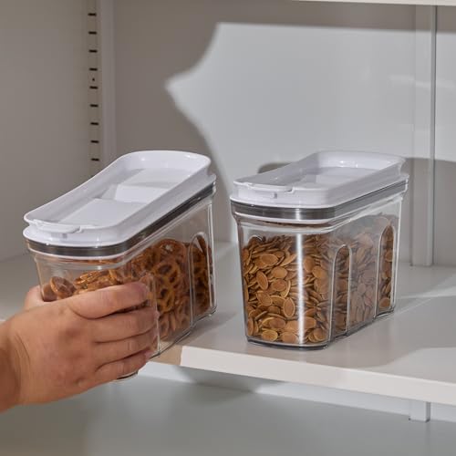 Image of Food Dispenser Set, Airtight Food Storage Container with Lid 1.5L,2PCS BPA-FREE Plastic Pantry Organization Canisters for Nuts Quinoa Coffee and More Dry Food in Kitchen