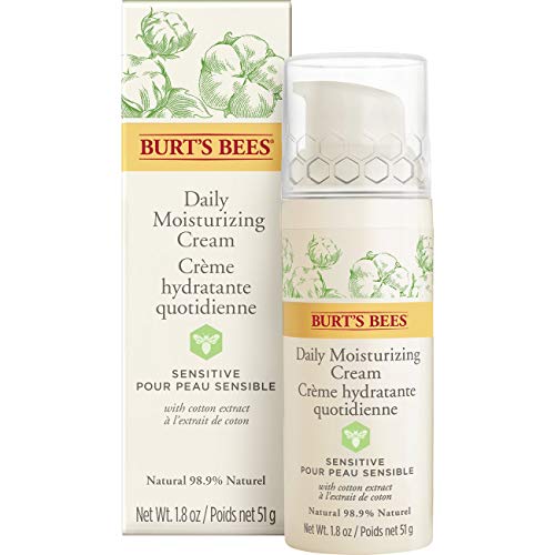 Burt's Bees Daily Face Moisturizer Cream for Sensitive Skin, Fragrance Free Lotion, 1.8 Ounce (Packaging May Vary)