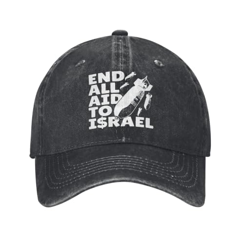Dad Hat,End Aid Israel,Soft Washed Denim Baseball Cap Outdoor Travel Hat