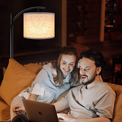 Floor Lamp for Living Room, 4 Color Temperature LED Floor Lamp with Remote Control & Foot Switch, LED Bulb Included, Modern Standing Lamp for Bedroom, Study Room, Office - Black