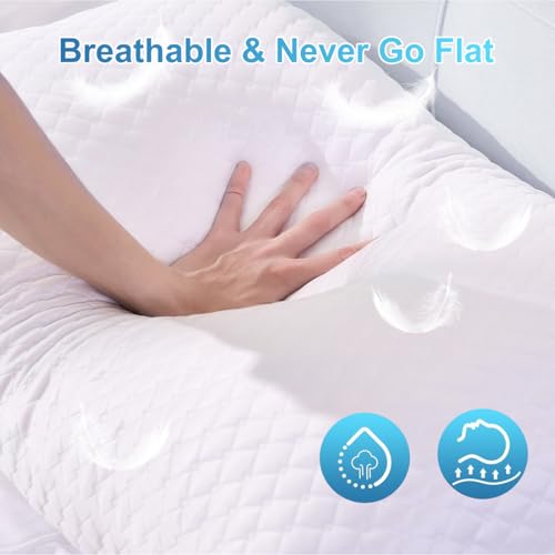 NTCOCO Shredded Memory Foam Bed Pillows for Sleeping Standard Size Set of 2,Cooling Pillows, with Washable Removable Hypoallergenic Sleep Pillow for Back and Side Sleepe - image 6