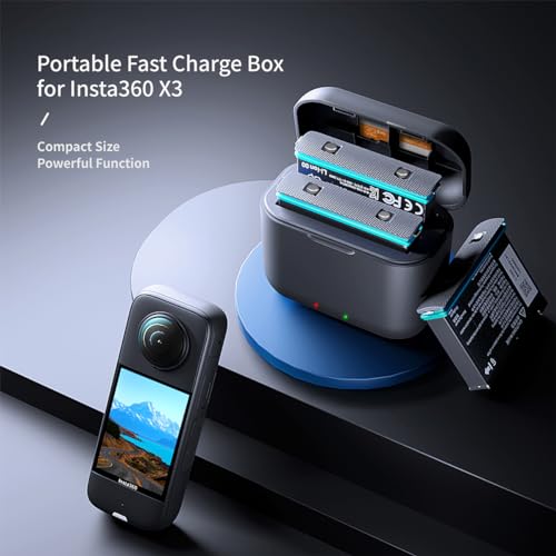 Image of 2 Pack 1800mAh 360X3 Battery with Charger Hub for Insta 360 ONE X3