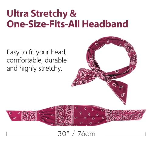 Image of DRESHOW 6 PCS Adjustable Headbands for Women Knotted Headbands Elastic Non-Slip Fashion Hair Bands for Workout Sports Running Yoga