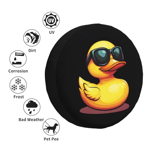Image of Cute Duck Spare Tire Cover Universal Wheel Tire Cover Funny Cartoon Duck Tire Protectors for Travel Trailer Rv SUV Truck Camper and Many Vehicle 14 Inch