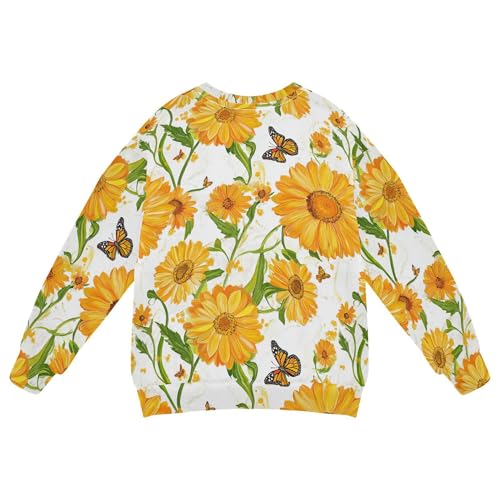 JUNZAN Rustic Calendula White Little Girls Pullover Hoodie Fleece Kids Hoodies Boys Party 4T2