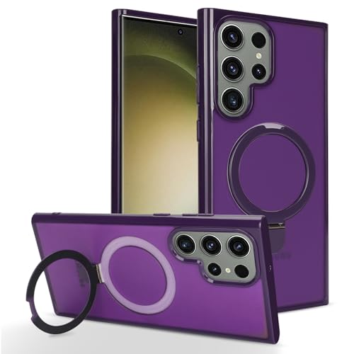 Image of Cavor for Samsung Galaxy S23 Ultra Case,Compatible with Magsafe,Dark Purple | Galaxy S23 Ultra Phone Case with Stand Magnetic, Shockproof Slim Protective Cases for Women Men