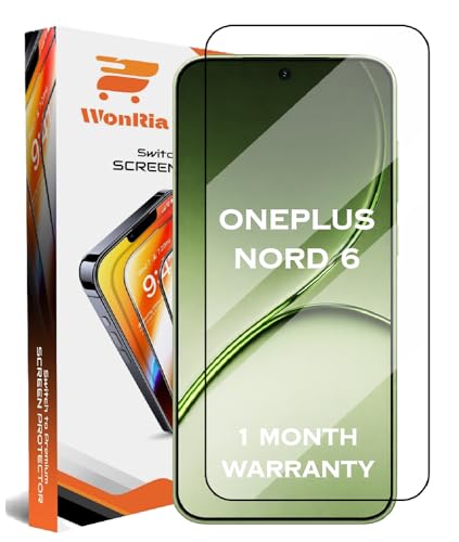 Image of WonRia Pack 1 - Tempered Glass for OnePlus Nord 6 5G [1 Month Warranty] Edges to Edge 9H Hardness Screen Glass Protector with Easy Installation kit