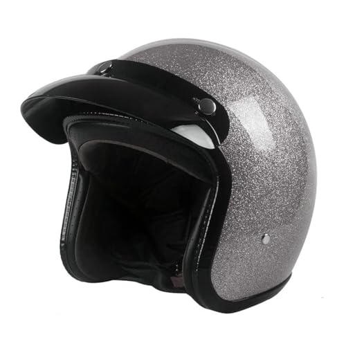 Image of Harssidanzar Open Face Motorcycle Helmet DOT Approved Vintage Helmet CU601