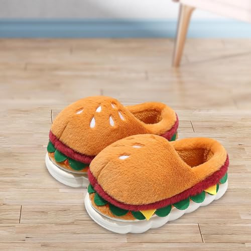 Hamburger Winter Warm Slippers Comfortable Winter Footwear for Bedroom Travel, EU Size 42 to 433