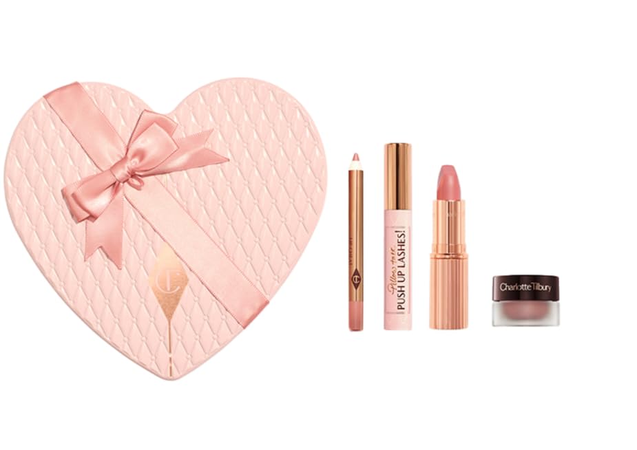 Charlotte Tilbury Pillow Talk Icons On The Go Lip & Eye Kit – Make-up Set für Lippen & Augen - Geschenkset Herz