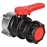XCRPRT IBC Adapter Kugelhahn, IBC Container Klappenhahn 60 mm zu 75 mm, IBC Tank Zubehör Tank Ablasshahn, Absperrhahn Auslaufhahn Klappenhahn für IBC Container, Wassertank, Regentonne(DN50)