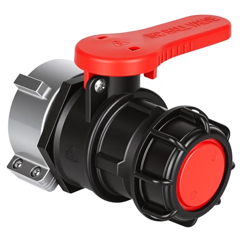 IBC Adapter Kugelhahn, IBC Container Klappenhahn 60 mm zu 75 mm, IBC Tank Zubehör Tank Ablasshahn, Absperrhahn Auslaufhahn Klappenhahn für IBC Container, Wassertank, Regentonne(DN50)