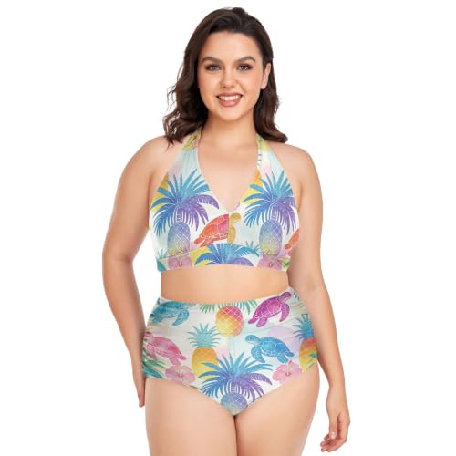 Bikini grande taille hawaïen idéal pour vos vacances sous les tropiques