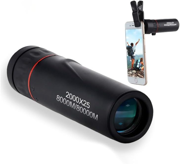 Miniatura 2 de Telescopio monocular, monocular compacto, monoculares para senderismo, caza y disparo, telescopio para observación de aves, aumento 8X, color negro