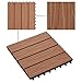vidaXL WPC Decking Tiles | Lightweight & Weather-Resistant | Tool-Free Interlocking System | Natural Wood-Grained Motif | Patio, Bathroom, or Pool Area | 11 Pieces, 11.8