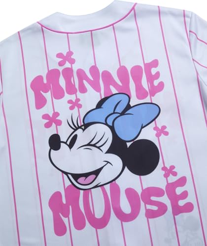 Image of Disney Womens Baseball Jersey Lightweight Graphic Baseball Shirts for Women | 100% Polyester Fabric, Lightweight & Breathable, Mesh or Button-Down Styles