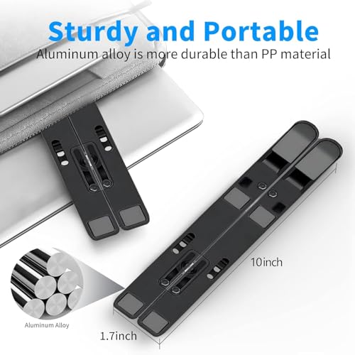 Image of Laptop Stand, Laptop Holder Riser Computer Tablet Stand, 7 AnglesFoldable Portable Desktop Holder Compatible with 10-15.6 inch MacBook,iPad, HP, Dell, Lenovo (Black)