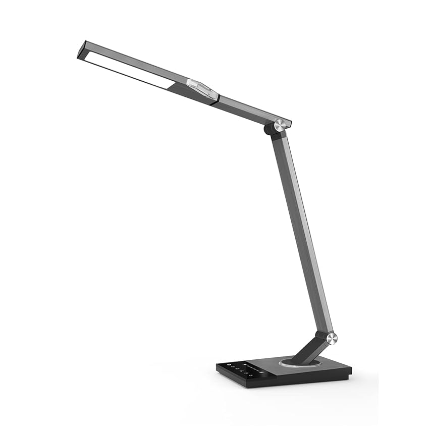 Immagine del prodotto sympa Lampada Da Scrivania In Metallo, Lampada Da Tavolo Con Interfaccia Usb, Lampada Dimmerabili Con 5 Temperature Di Colore E 6 Livelli Di Luminosità, Luce Notturna E Timer