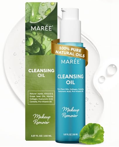 MAREE Deep Cleansing Oil for Face – Makeup Remover Oil Cleanser for Face Skincare – Centella Cleansing Oils Non-Comedogenic – Makeup Blackhead Remover – Pore Cleaner Facial Wash for Sensitive Skin