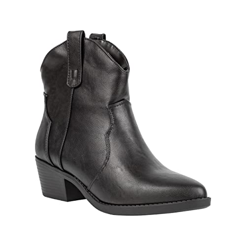 KAYDAY Womens Cowboy Boots Ankle Block Heel Western Cowgirl Booties LISA3