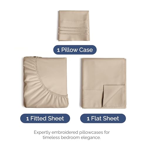 image for CGK Unlimited Twin XL Size 3 Piece Sheet Set - Comfy Breathable & Cool