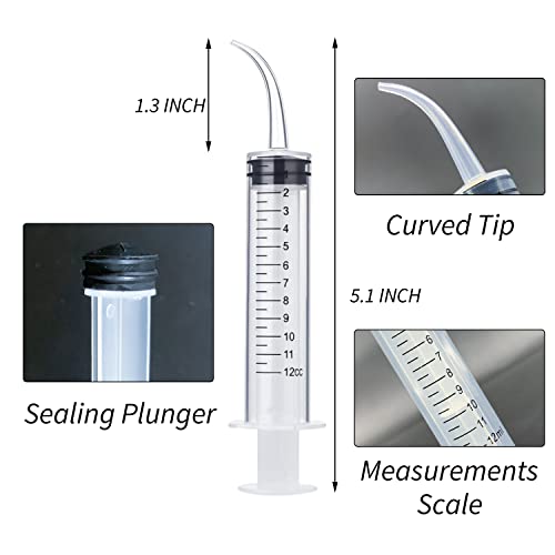 wisdom teeth syringe 5 pack irrigation dental syringes with measure scale amp curved tip for dental care liquid oral tonsil stone