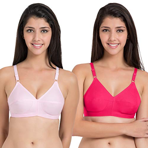 Image of SOUMINIE Women s Pure Cotton Non Padded Full Coverage Everyday Bra | Pack of 3 |
