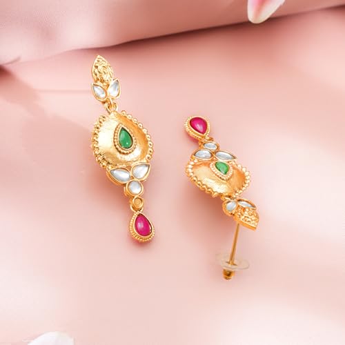 Image of Rubans Necklace Set Gold Plated Traditional Jewellery Gift for Women & Girls