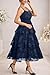 Plus Size Summer Dresses Navy Blue Sun Beach Wedding Guest Floral Lace Boho Semi Formal Tiered Flowy Long Sundress 2025