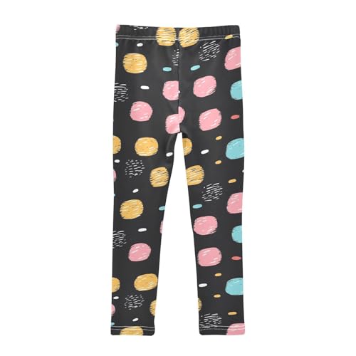 KLL Crayon Polka Dots Black Pattern Toddler Girls Legging Comfortable Full Length Dance Pants Exercise2