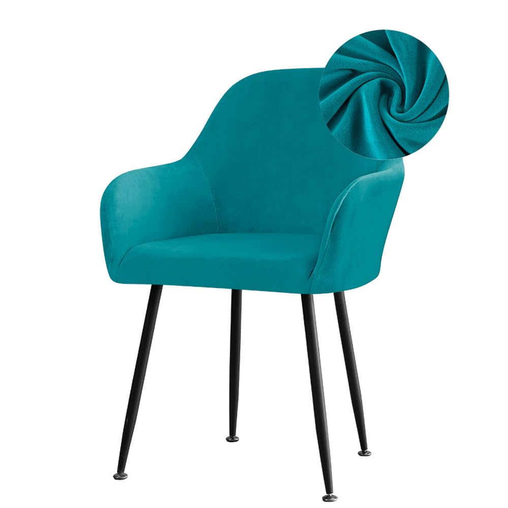 Housse de chaise en velours avec accoudoirs extensible pour rénover un fauteuil usé
