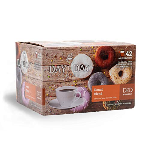Image of Day To Day 42-Count Donut Blend, Medium Roast Single Serve Coffee Pods for K-Cup Keurig Brewers