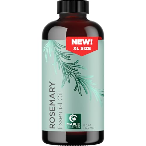 Image of Pure Rosemary Essential Oil Bulk Size - Undiluted Rosemary Oil for Hair Skin and Nails and Refreshing Aromatherapy Oil for Diffusers - Cleansing Rosemary Essential Oil for Dry Scalp Care 8oz
