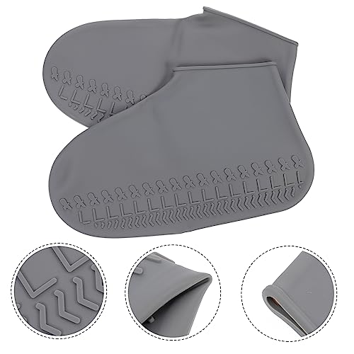 Cubiertas para zapatos de silicona impermeables para hombre y mujer, resistentes al desgaste, sobrecubiertas gruesas para actividades al aire libre, color gris miniatura 6