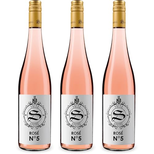 Weinhof Steitz Fritz Rosé No 5 QbA Roséwein halbtrocken Deutschland inkl. FeinWert E-Book (3 x 0.75 l)