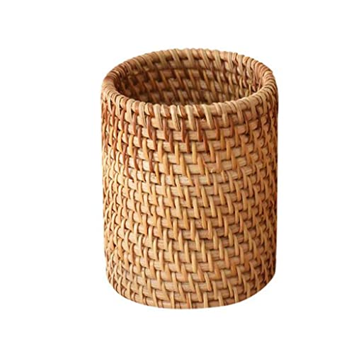Boîte de rangement en rotin faite main pour bureau élégant