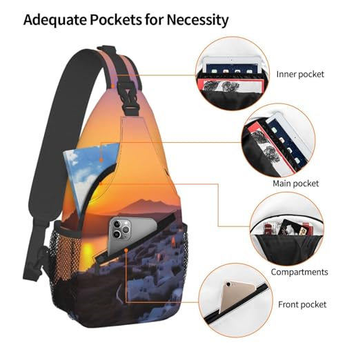 Bolso cruzado deportivo negro para senderismo y viaje miniatura 4