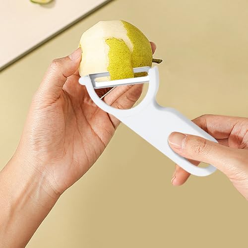 Poo4kark Home Gemüseschäler, Gemüse- Kartoffelschäler für die Küche |, Kohlschneider | Y-Schäler für, Gemüse, Kartoffeln, Obst, Karotten, Stahl (White, 12.5x3.3cm)