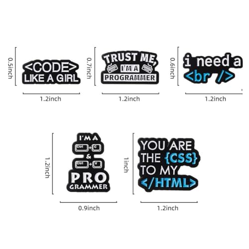 2PCs Trust Me I’m A Programmer Codes Like A Girl Brooch Computer IT Programming Buttons Enamel Lapel Pin Funny Words Brooch Pin Set Programmer Code Brooch Math Science Theme Badge Lapel Pin Programmer 6