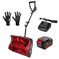 MZK 20V 13-Inch Cordless Electric Snow Shovel with Directional Plate - Battery Powered Snow Thrower & Adjustable Front Handle,Power Snow Shovel for Driveway (4-Ah Battery & Quick Charger Included)