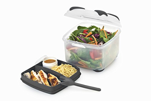 Smash Salad Box with Tray, Colour May Vary, 1200ml