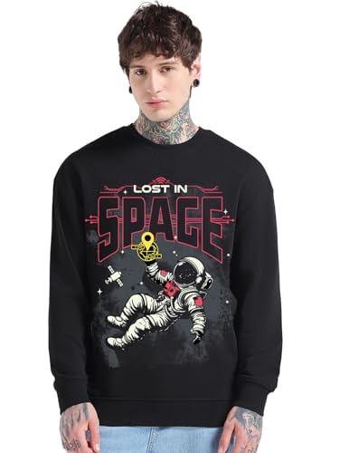 Sweat-shirt col rond Black Beauty 694486 pour homme en coton