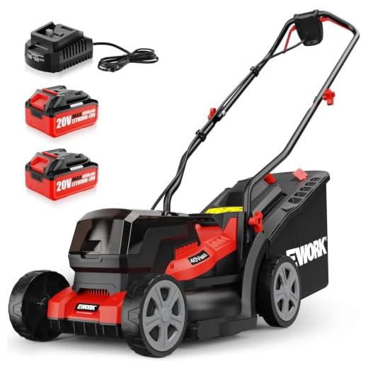 EWORK 40V 14" Cordless Lawn Mower with 2 x 4.0Ah Batteries & Fast Charger