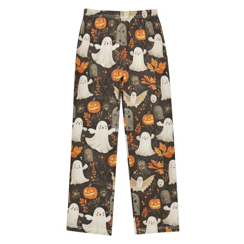 Boys' Pants Halloween Ghosts Bats Leave Pumpkin Long Bottoms Jogger Pants Elastic Waist Trousers with Pockets S-XL
