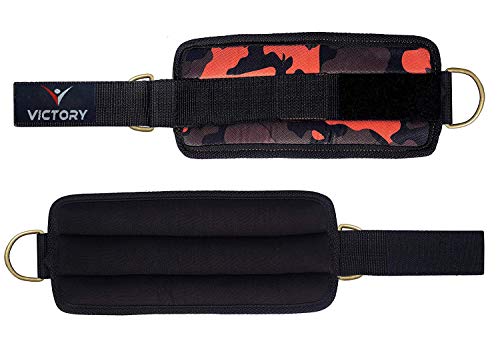 Image of VICTORY Ankle Straps- with D Rings- for Cable Machine, Kickbacks, Glute Workouts, Leg Extensions, Curls & Hip Abductors with Padded Neoprene Support, Ideal for Men & Women - Red