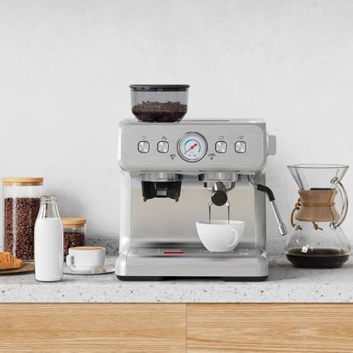 Image of Fastlink‚15 Bar Espresso Machine: Fast Heating Cappuccino & Latte Maker with Milk Frother - Enjoy Delicious Coffee at Home